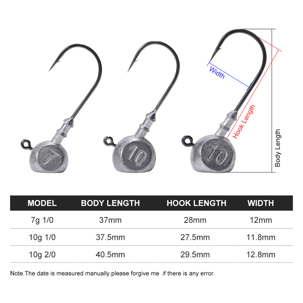 Noeby Jig Head 7g 10g 1/0 2/0  - Fishing Hook Offset reseña y precio