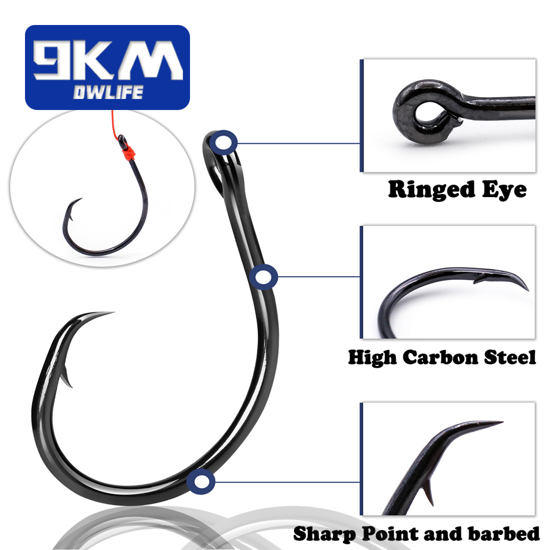 9KM 25-50 piezas de anzuelos c - Fishing Hook Offset reseña y precio
