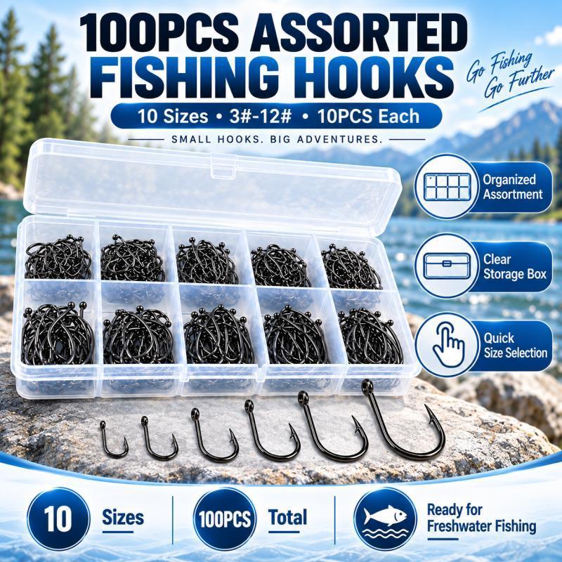 Juego de 100 anzuelos de pesca - Fishing Hook Assortment reseña y precio